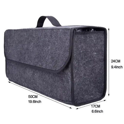 Gray anti Slip Compartment Boot Storage Organizer Tool Car Storage Bag Car Trunk Organizer Soft Felt Storage Box Car Accessories
