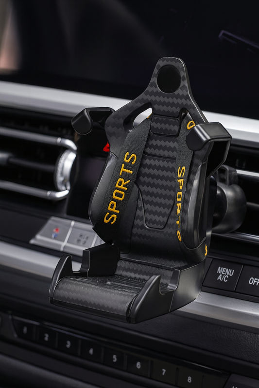 Soporte de Móvil 360° con Diseño en Estilo Racing en Fibra de Carbono