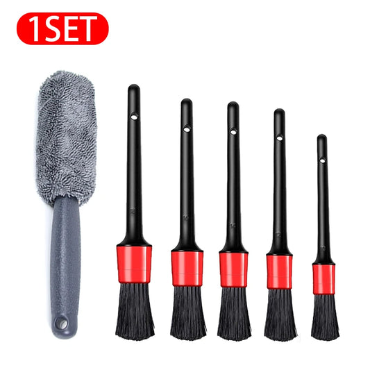 6/12Pcs Car Cleaning Set Car Detailing Brush Towel Glove Auto Dashboard Air Outlet Cleaning Tools Kits for Car Wash Accessories