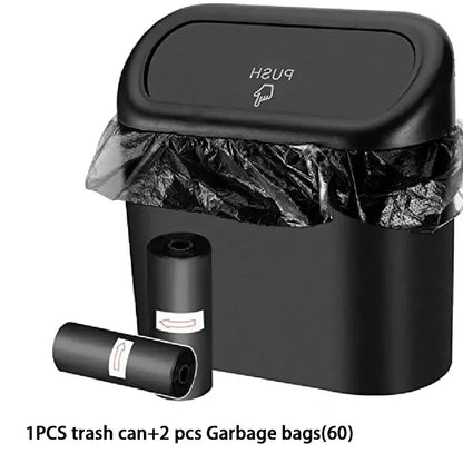 3Pcs Car Trash Can (With Lid) Contains 60 (300) Garbage Bags, Small Car Trash Can, Leak-Proof Mini Car Accessories